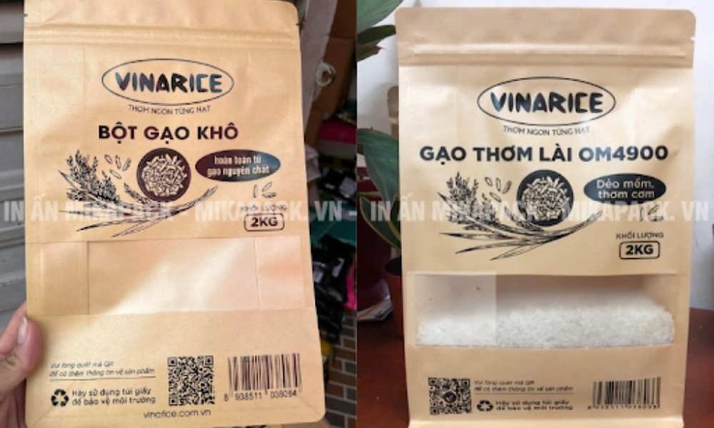 Phong cách bao bì gạo organic