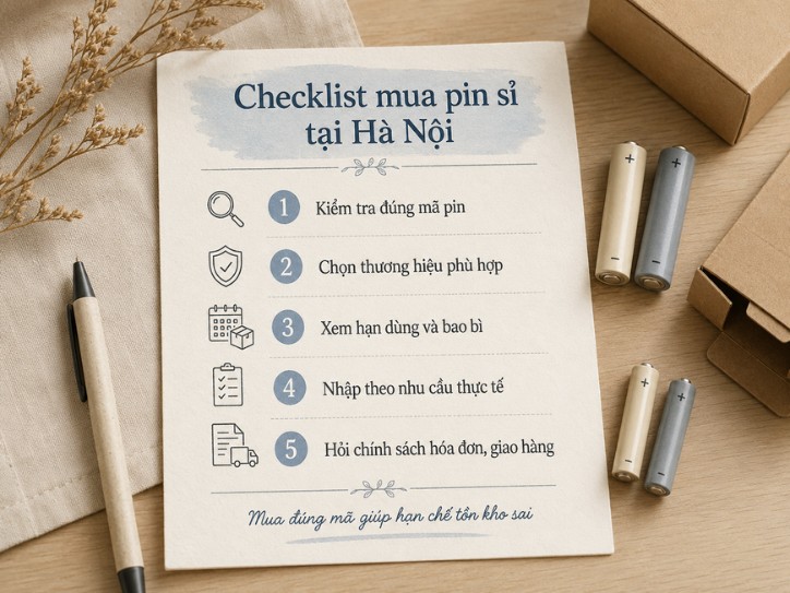Checklist kinh nghiệm mua pin sỉ tại Hà Nội 